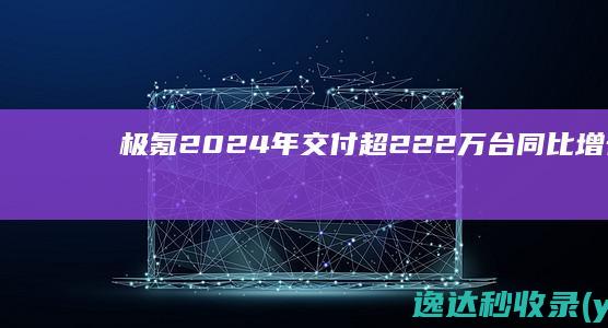 极氪2024年交付超22.2万台同比增长87%|mpv|新车